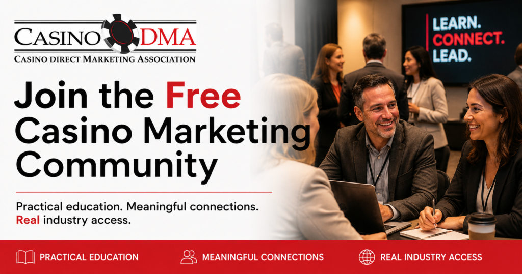 Casino DMA members connecting at a casino marketing event